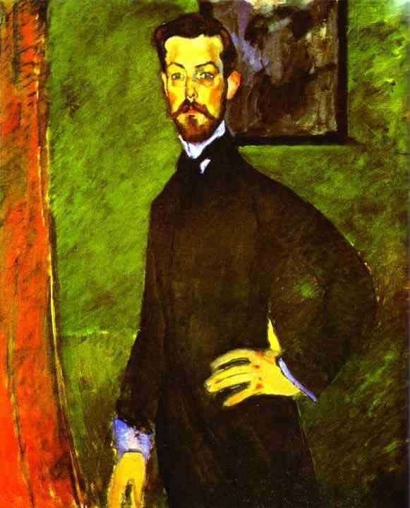 Modigliani - Portret - Paul Alexandre na zielonym tle