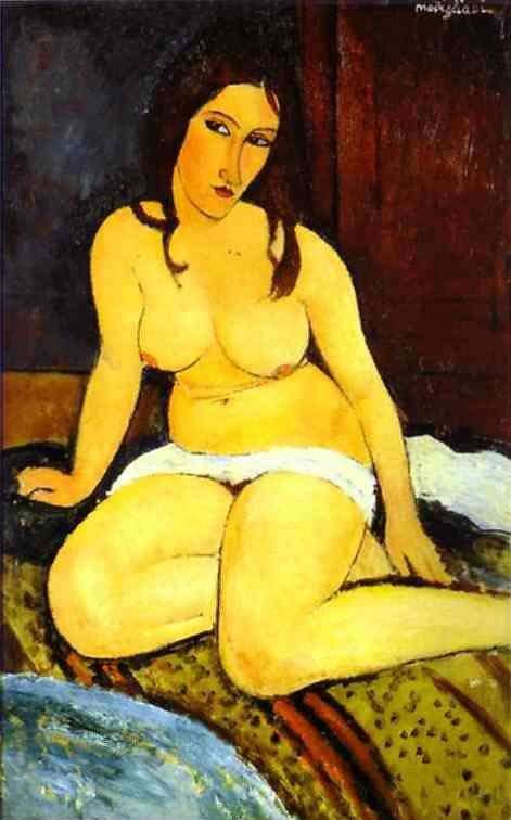 Kobieta siedząca - 1917 - obraz Modiglianiego